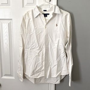 Ralph Lauren Women’s button down, slim fit, size 12, white